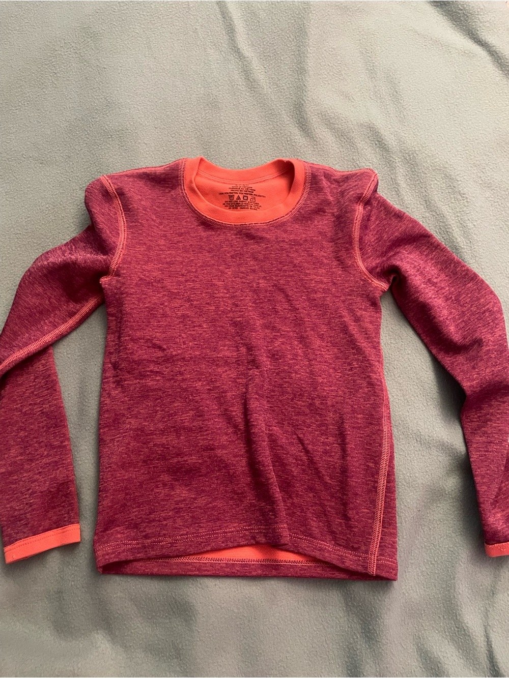 Kids Thermal Long Sleeve Top - Pink Heather